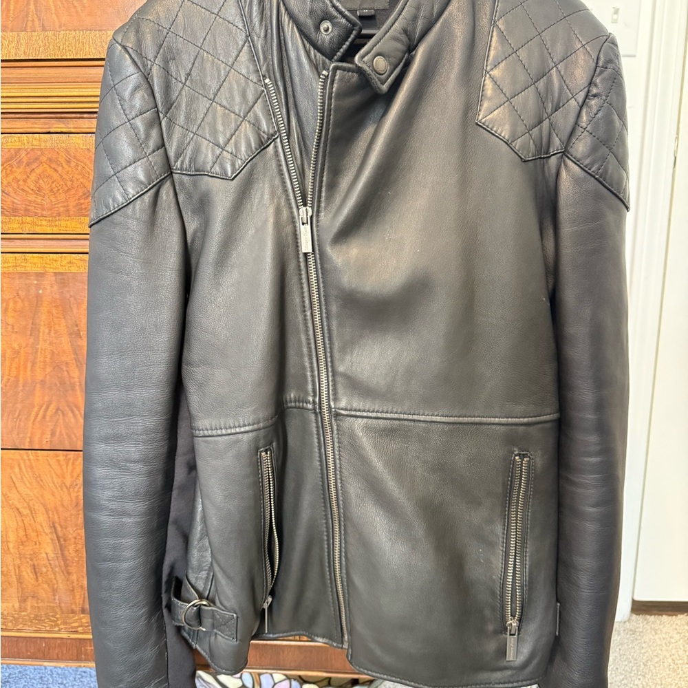 Men's Black Quilted Leather Jacket